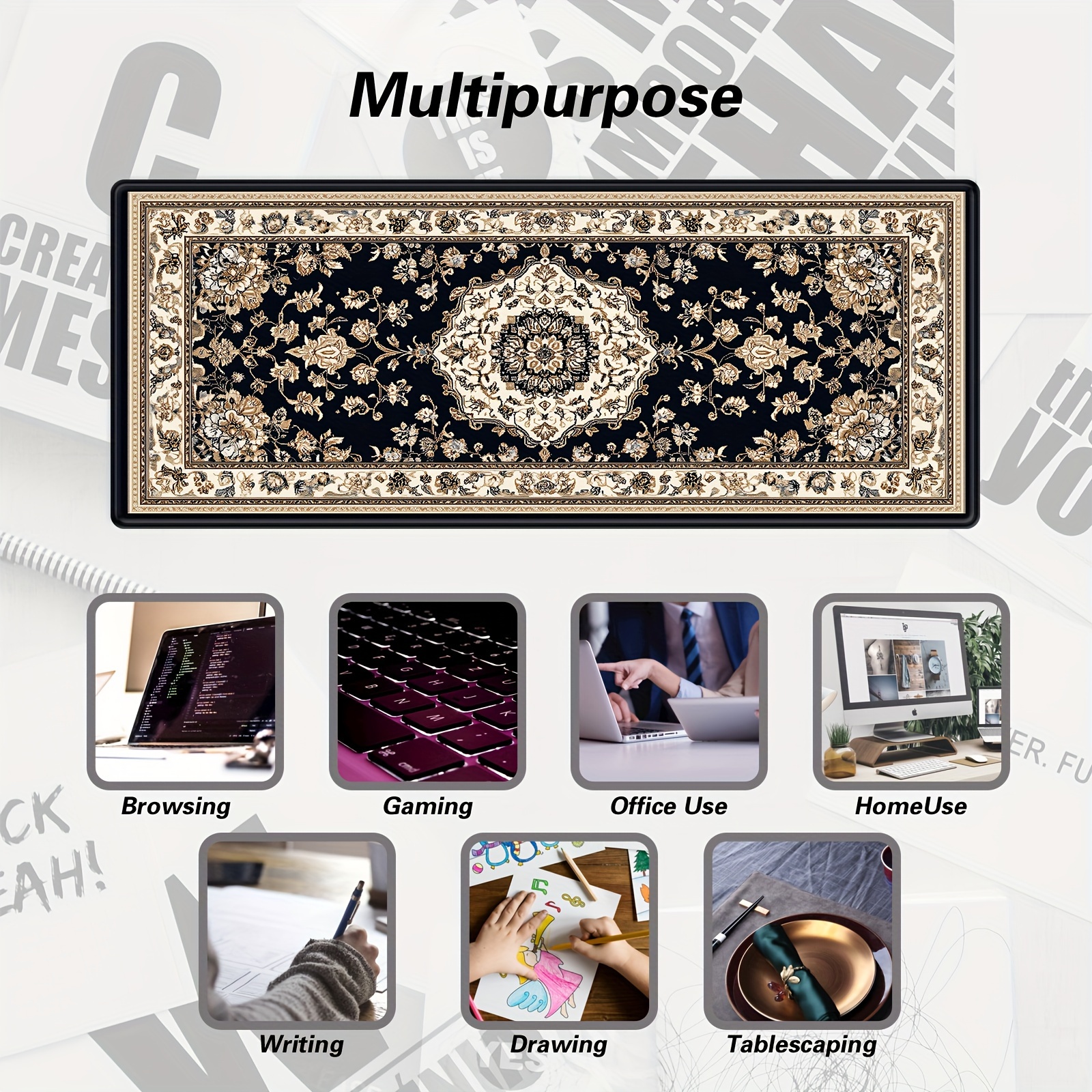 XXL Black Persian mouse pad lo - Office Xp review and price