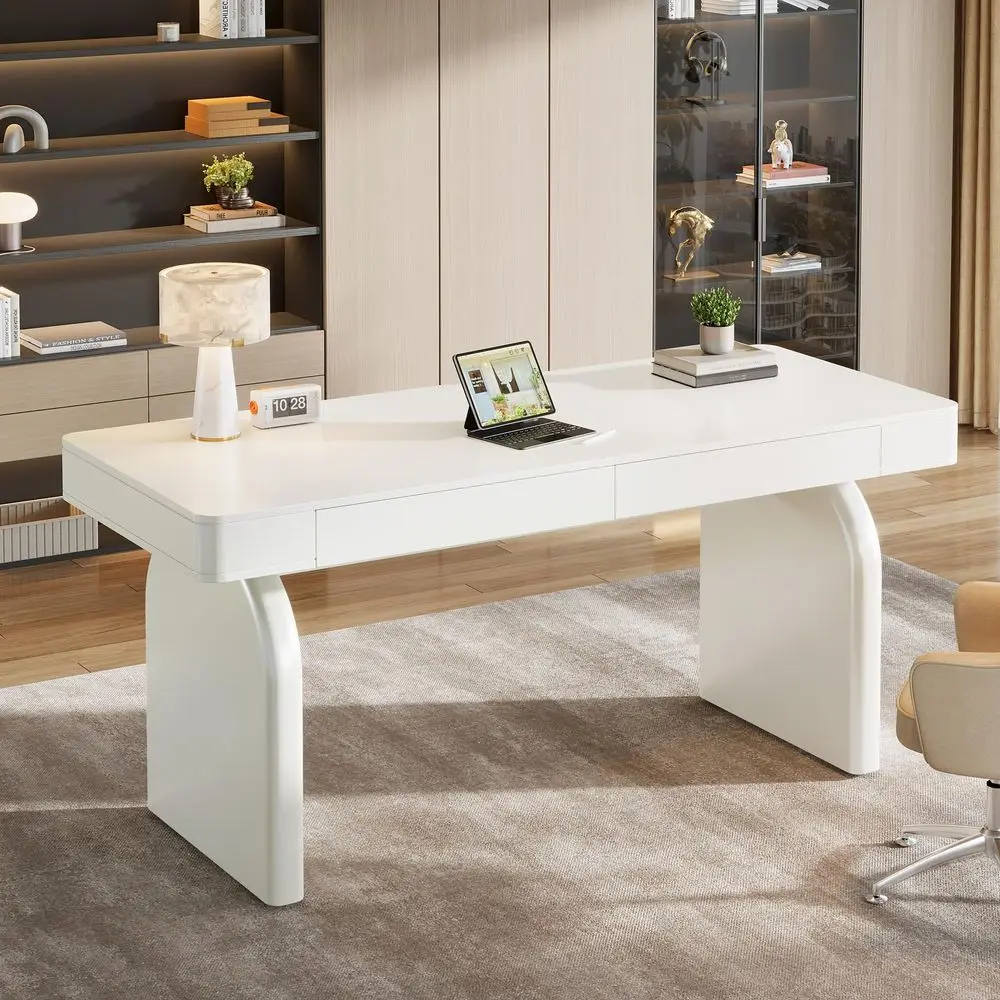 63 Inch Modern White Desk with - Office Xp review and price